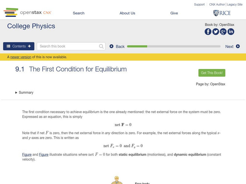 Open Stax: The First Condition for Equilibrium eBook Open Stax: The First Condition for Equilibrium eBook