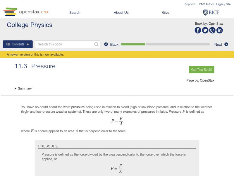 Open Stax: Pressure Unit Plan Open Stax: Pressure Unit Plan