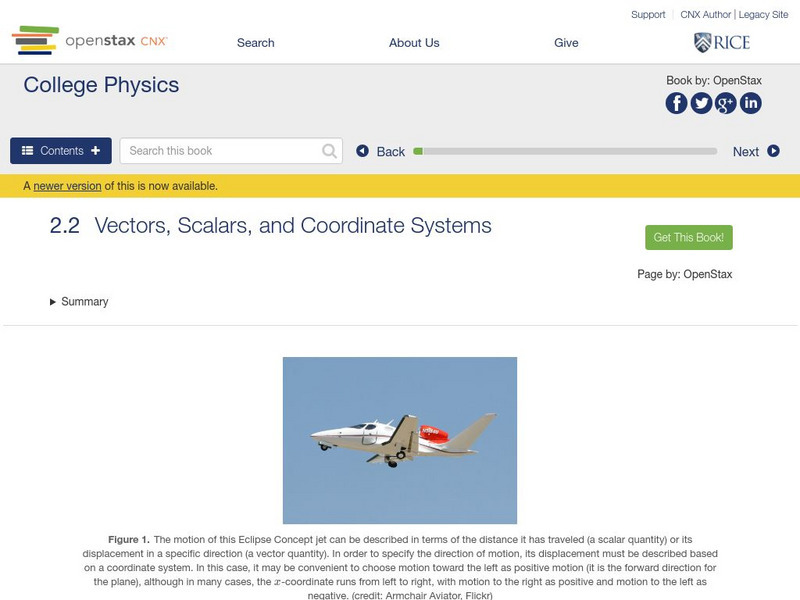 Open Stax: Vectors, Scalars, and Coordinate Systems Unit Plan Open Stax: Vectors, Scalars, and Coordinate Systems Unit Plan