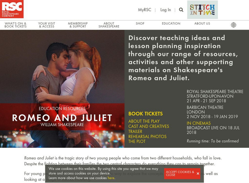 Royal Shakespeare Company: Education Resources: Romeo and Juliet Website Royal Shakespeare Company: Education Resources: Romeo and Juliet Website