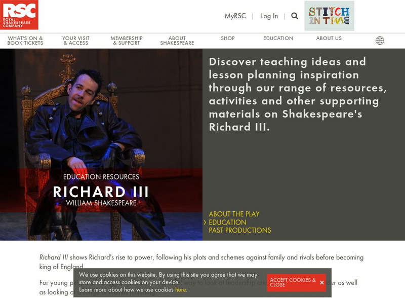 Royal Shakespeare Company: Education Resources: Richard Iii Website