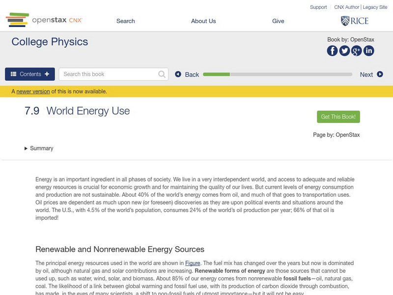 Open Stax: World Energy Use eBook Open Stax: World Energy Use eBook