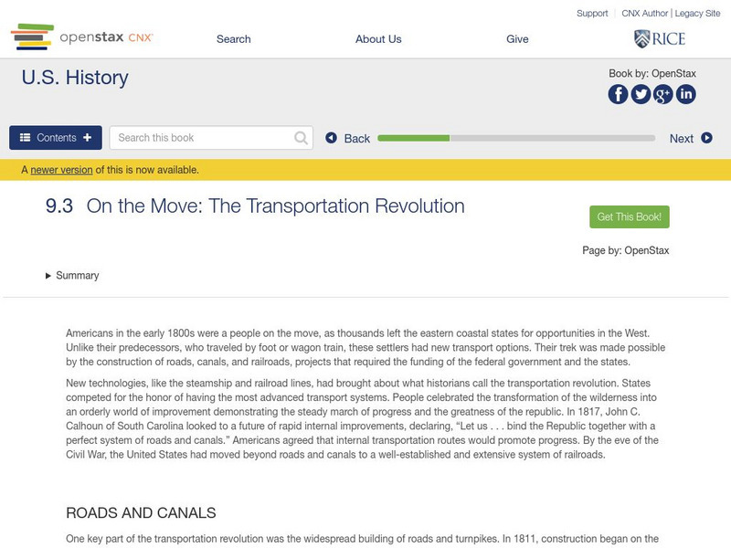 Open Stax: On the Move: The Transportation Revolution eBook Open Stax: On the Move: The Transportation Revolution eBook