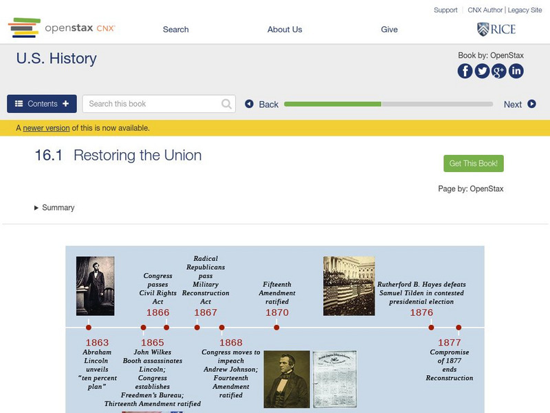 Open Stax: Restoring the Union eBook Open Stax: Restoring the Union eBook
