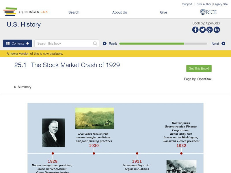 Open Stax: The Great Depression 1929 1932: The Stock Market Crash of 1929 eBook Open Stax: The Great Depression 1929 1932: The Stock Market Crash of 1929 eBook