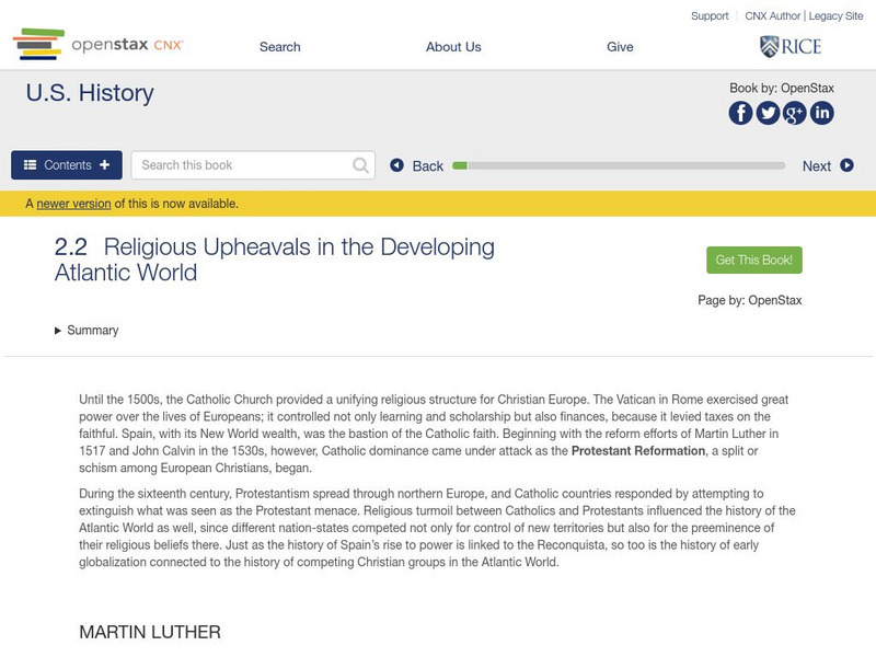 Open Stax: Religious Upheavals in the Developing Atlantic World eBook Open Stax: Religious Upheavals in the Developing Atlantic World eBook