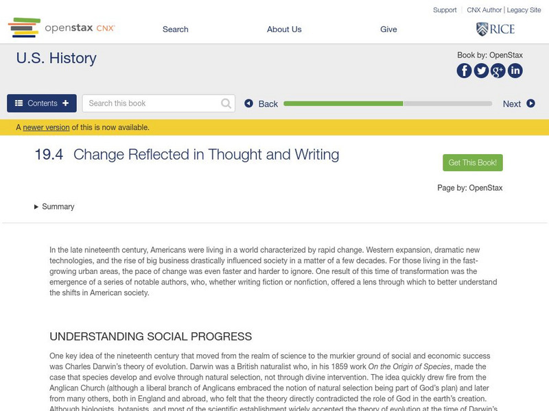 Open Stax: Urbanization 1870 1900: Change Reflected in Thought and Writing eBook Open Stax: Urbanization 1870 1900: Change Reflected in Thought and Writing eBook