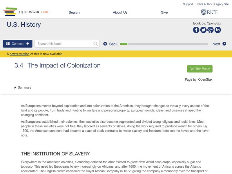 Open Stax: The Impact of Colonization eBook Open Stax: The Impact of Colonization eBook