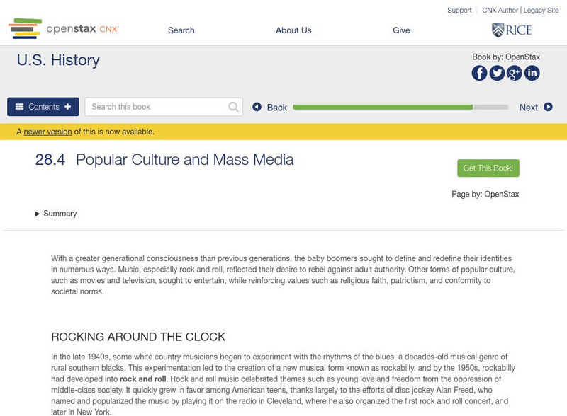 Open Stax: Prosperity and Cold War Fears 1945 60: Popular Culture and Mass Media eBook Open Stax: Prosperity and Cold War Fears 1945 60: Popular Culture and Mass Media eBook