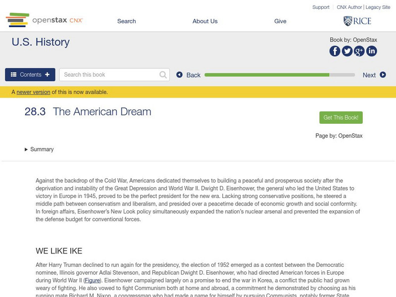 Open Stax: Post War Prosperity and Cold War Fears 1945 1960: The American Dream eBook Open Stax: Post War Prosperity and Cold War Fears 1945 1960: The American Dream eBook
