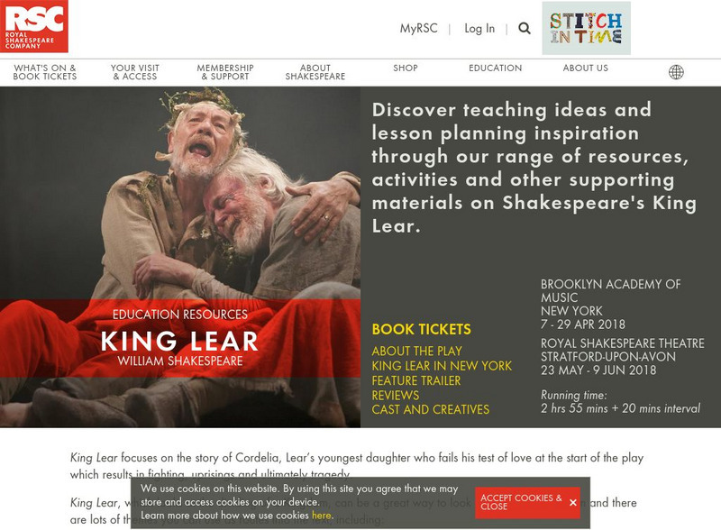 Royal Shakespeare Company: Education Resources: King Lear Website Royal Shakespeare Company: Education Resources: King Lear Website