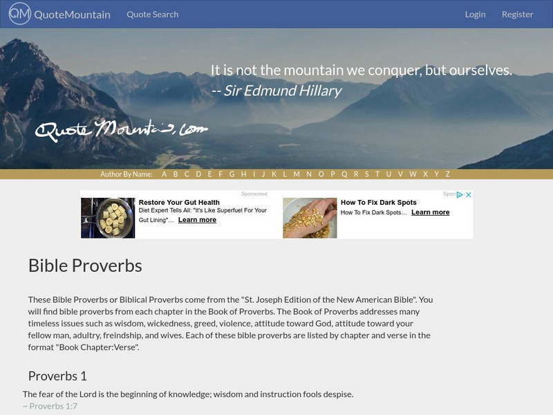 Quote Mountain: Bible Proverbs Website Quote Mountain: Bible Proverbs Website