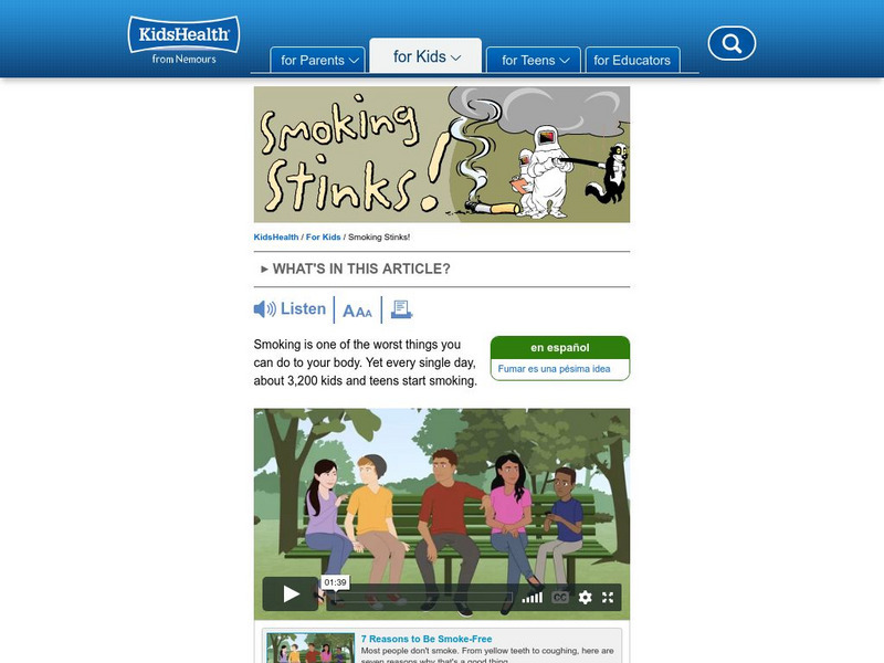 Kids Health: Smoking Stinks Article Kids Health: Smoking Stinks Article