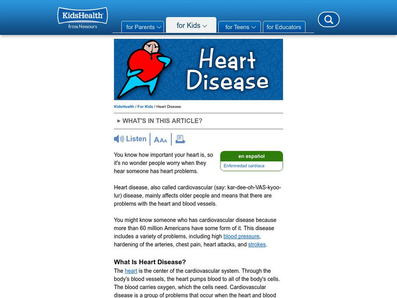 Kids Health: Heart Disease Article Kids Health: Heart Disease Article