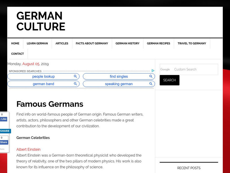 German Culture: Famous Germans Handout German Culture: Famous Germans Handout