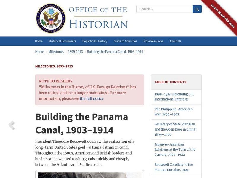 Department of State: Building the Panama Canal Website Department of State: Building the Panama Canal Website