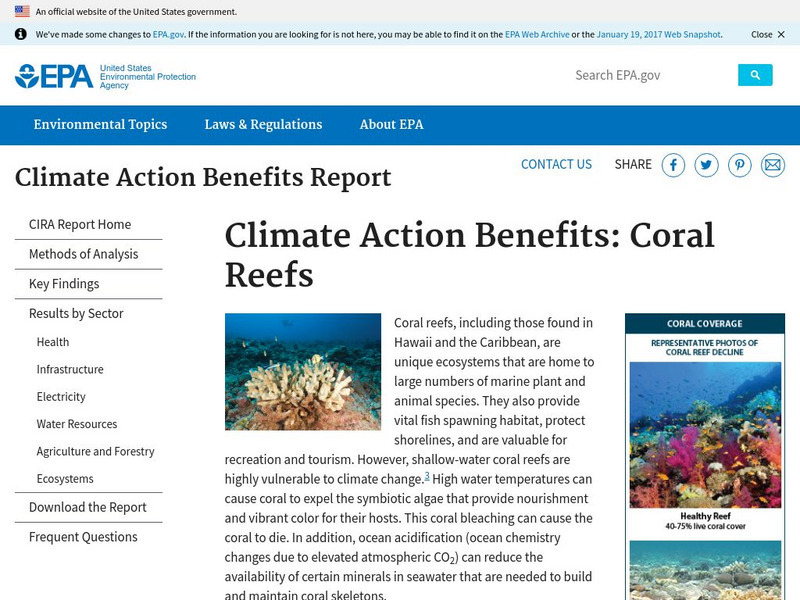 Epa: Climate Action Benefits: Coral Reefs Article Epa: Climate Action Benefits: Coral Reefs Article