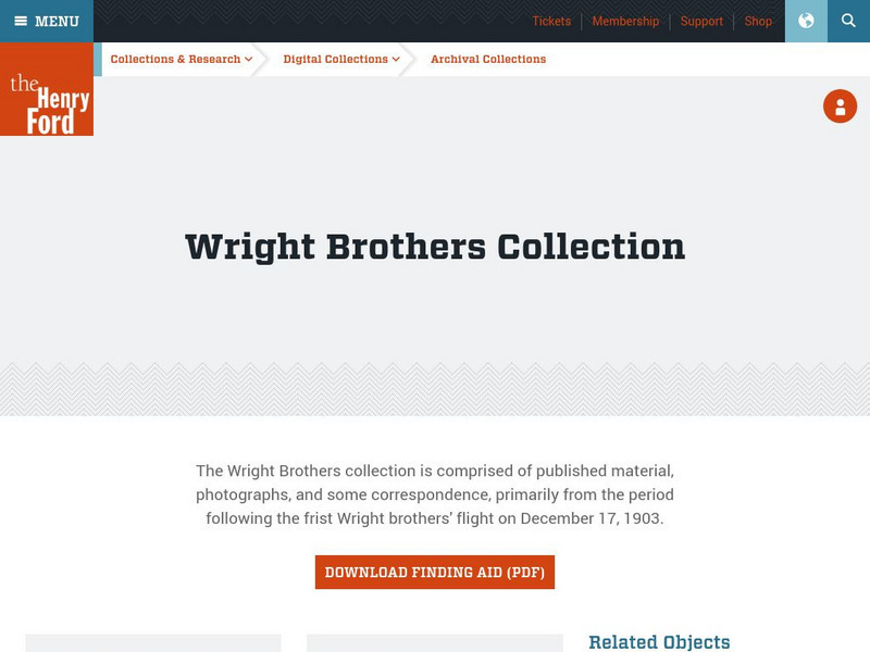 Henry Ford Museum & Greenfield Village: Wright Brothers Website