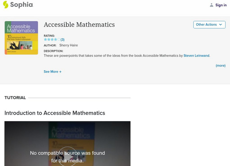 Sophia: Accessible Mathematics Instructional Video Sophia: Accessible Mathematics Instructional Video