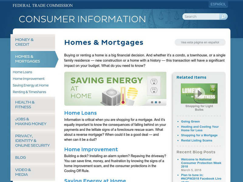Federal Trade Commission: Consumer Information: Homes and Mortgages Article Federal Trade Commission: Consumer Information: Homes and Mortgages Article