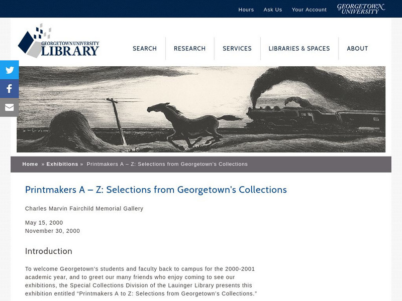 Georgetown University: Printmakers a to Z Graphic Georgetown University: Printmakers a to Z Graphic