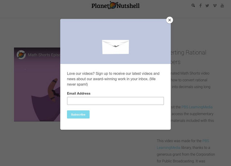 Planet Nutshell: Math Shorts: Converting Rational Numbers Instructional Video