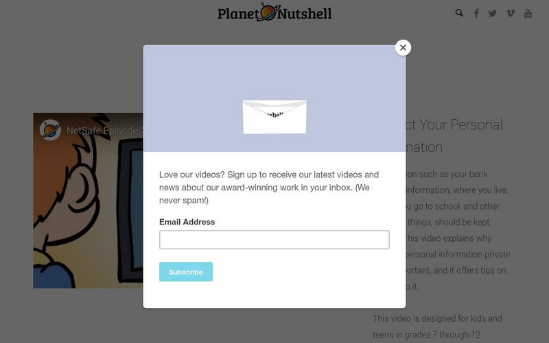 Planet Nutshell: Net Safe: Protect Your Personal Information (7 12) Instructional Video