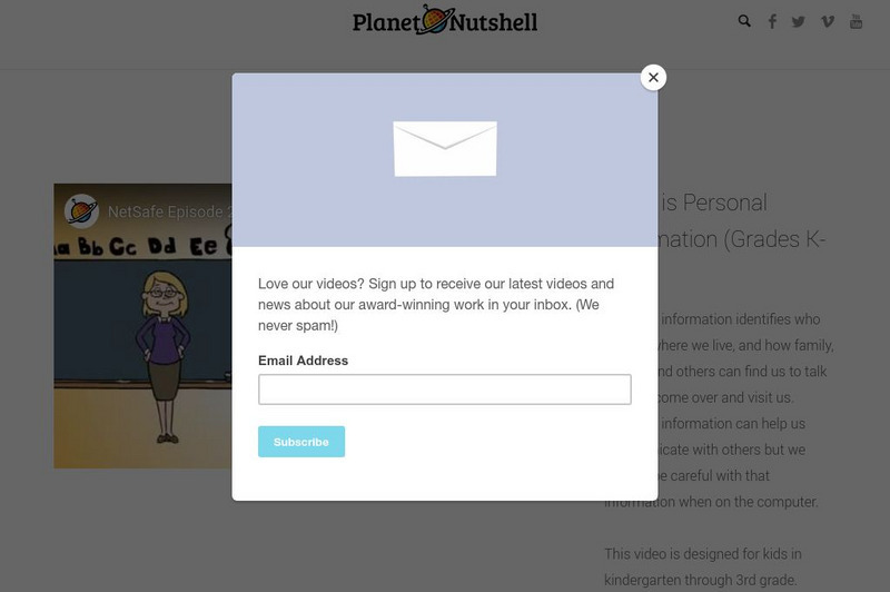 Planet Nutshell: Net Safe: What Is Personal Information? Instructional Video