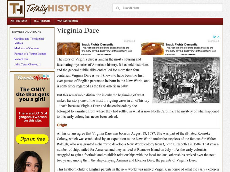 Totally History: Virginia Dare Article