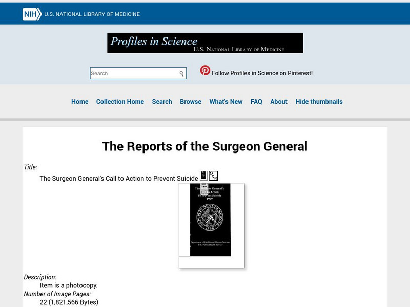 U.s. National Library of Medicine: Call to Action to Prevent Suicide Handout U.s. National Library of Medicine: Call to Action to Prevent Suicide Handout