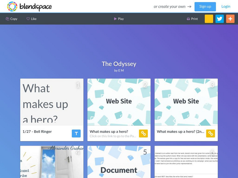 Blendspace: The Odyssey Unit Plan Blendspace: The Odyssey Unit Plan