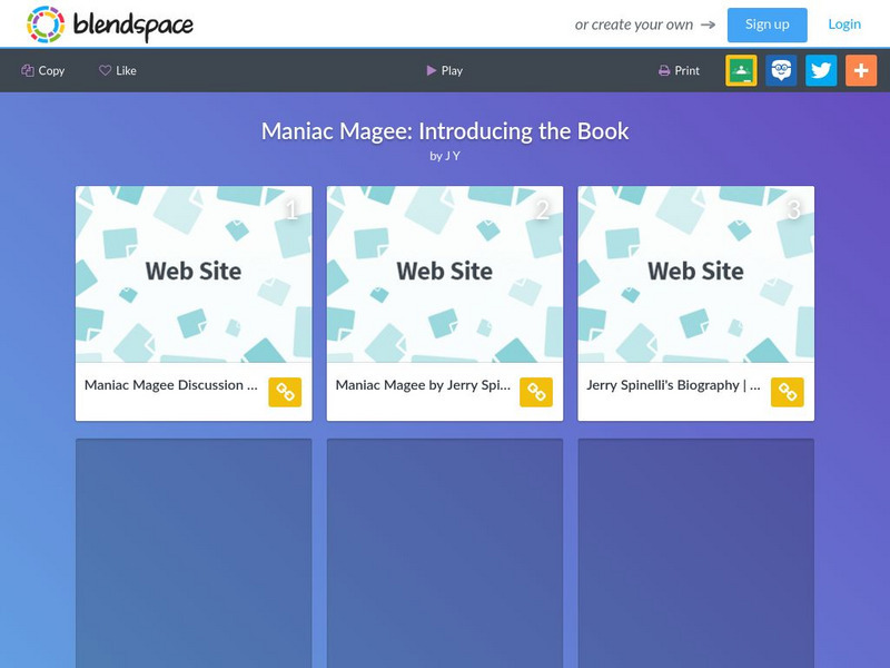 Blendspace: Maniac Magee: Introducing the Book Unit Plan Blendspace: Maniac Magee: Introducing the Book Unit Plan
