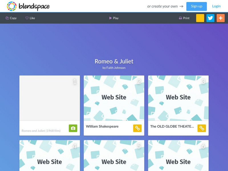Blendspace: Romeo & Juliet Unit Plan Blendspace: Romeo & Juliet Unit Plan