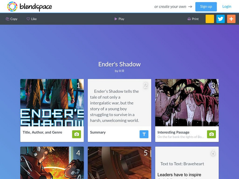 Blendspace: Ender's Shadow Unit Plan Blendspace: Ender's Shadow Unit Plan