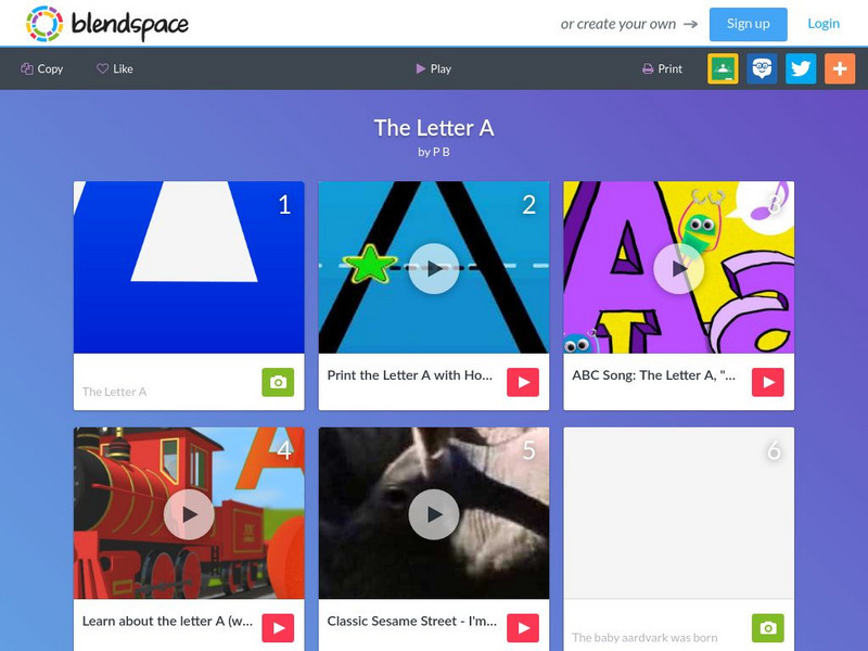 Blendspace: The Letter A Unit Plan Blendspace: The Letter A Unit Plan