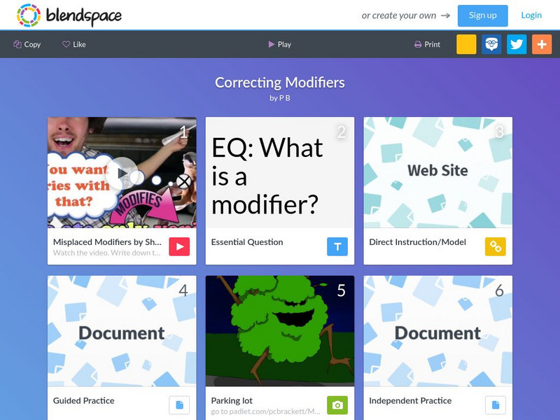 Blendspace: Correcting Modifiers Unit Plan Blendspace: Correcting Modifiers Unit Plan