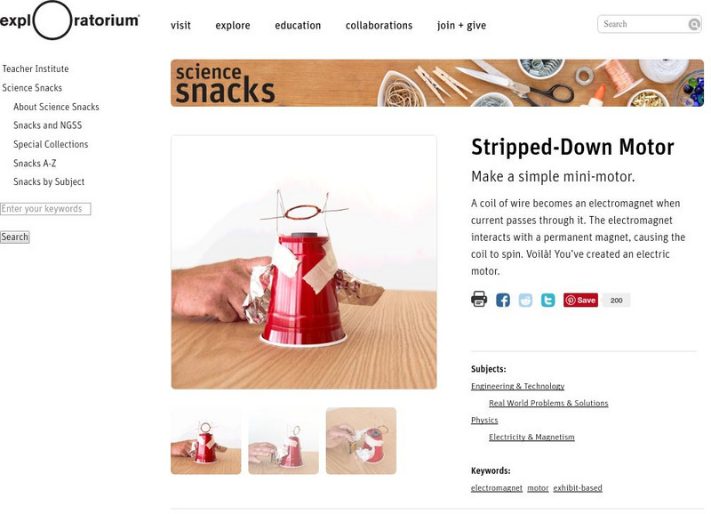Exploratorium: Science Snacks: Stripped Down Motor Activity Exploratorium: Science Snacks: Stripped Down Motor Activity