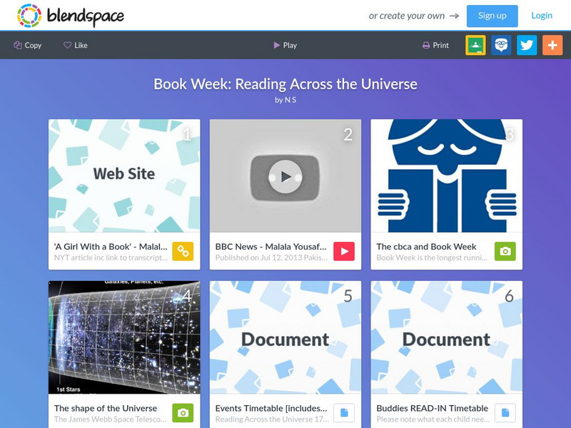 Blendspace: Book Week: Reading Across the Universe Unit Plan Blendspace: Book Week: Reading Across the Universe Unit Plan