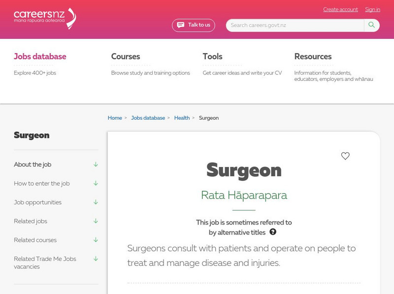 Kiwi Careers: Surgeon Handout