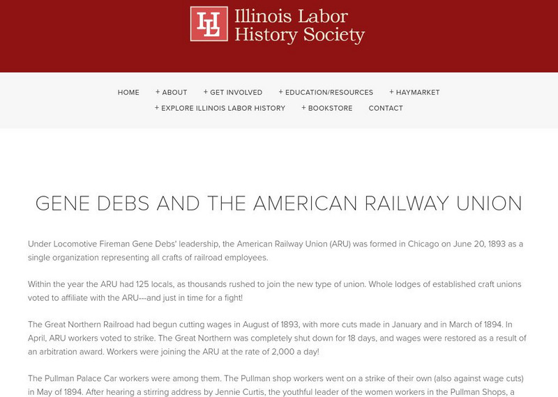 Illinois Labor History Society: Gene Debs and the American Railway Union Handout