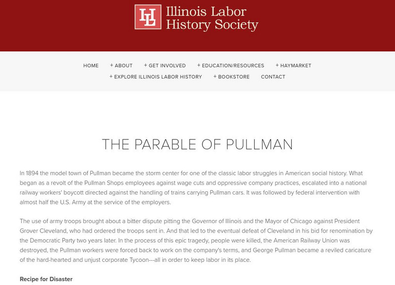 Illinois Labor History Society: The Parable of Pullman Handout