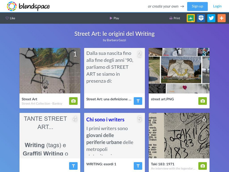 Blendspace: Street Art: Writing Unit Plan Blendspace: Street Art: Writing Unit Plan