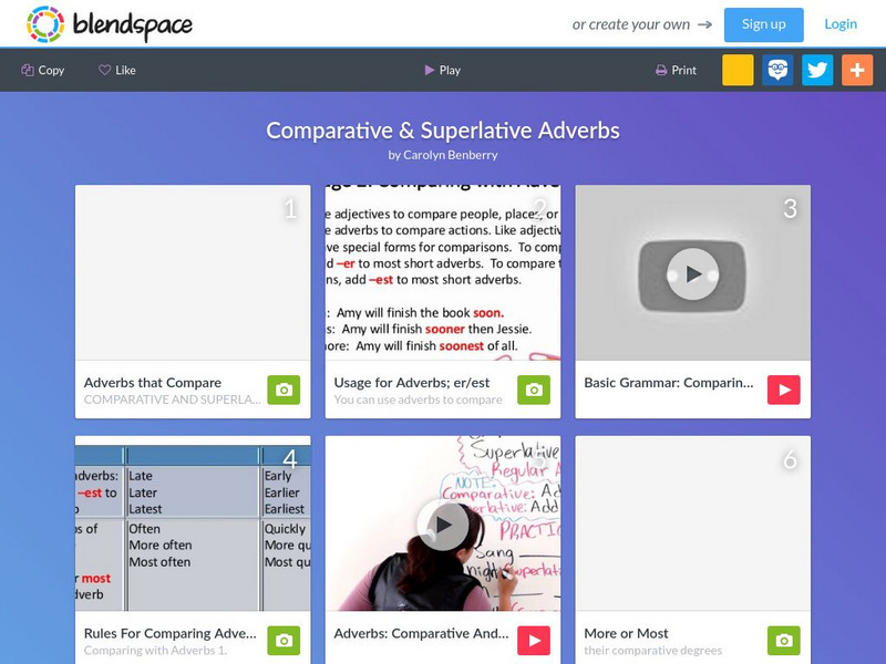 Blendspace: Comparative & Superlative Adverbs Unit Plan