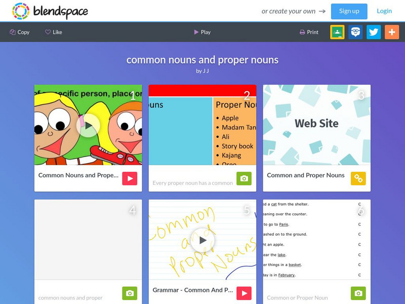 Blendspace: Common Nouns and Proper Nouns Unit Plan Blendspace: Common Nouns and Proper Nouns Unit Plan