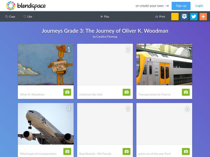 Blendspace: Journeys Grade 3: The Journey of Oliver K. Woodman Unit Plan Blendspace: Journeys Grade 3: The Journey of Oliver K. Woodman Unit Plan