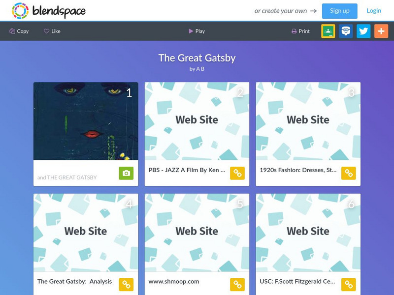 Blendspace: The Great Gatsby Unit Plan Blendspace: The Great Gatsby Unit Plan