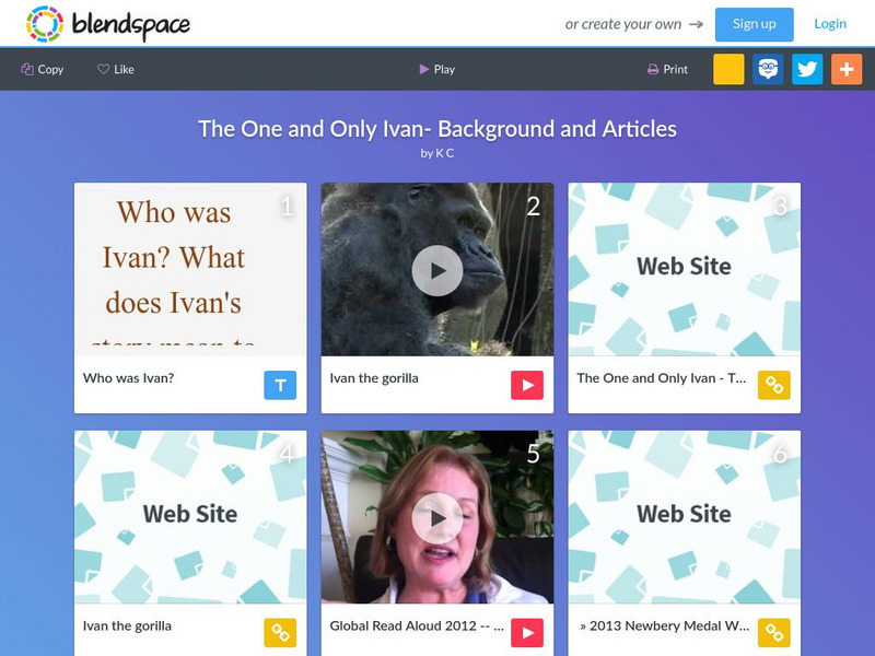Blendspace: The One and Only Ivan Background and Articles Unit Plan Blendspace: The One and Only Ivan Background and Articles Unit Plan