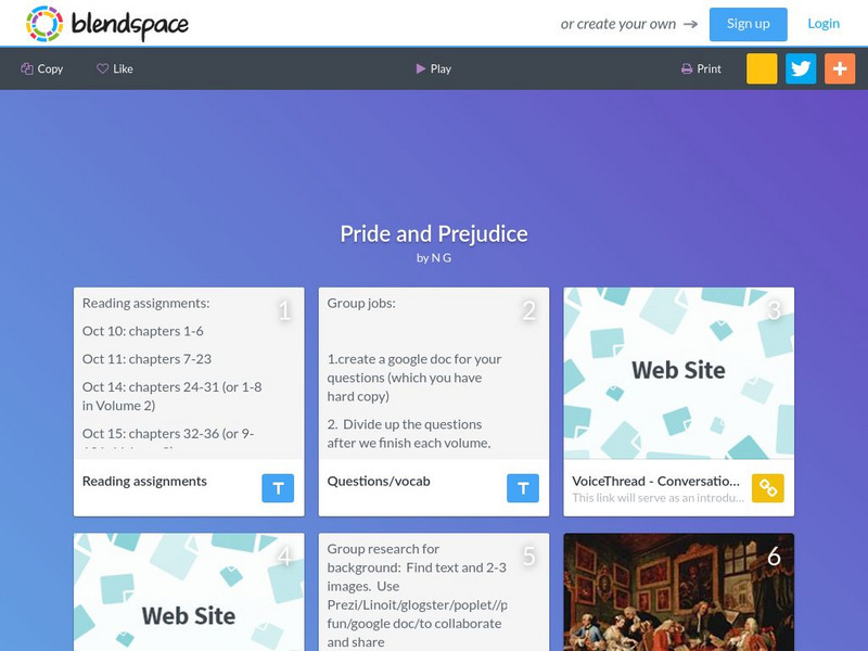 Blendspace: Pride and Prejudice Unit Plan Blendspace: Pride and Prejudice Unit Plan