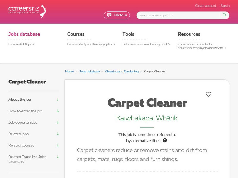 Careers New Zealand: Carpet Cleaner Website Careers New Zealand: Carpet Cleaner Website