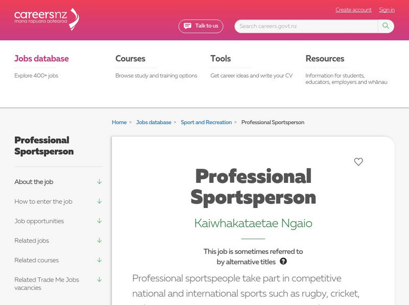 Careers New Zealand: Professional Sportsperson Website Careers New Zealand: Professional Sportsperson Website